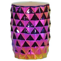 BEISTELLTISCH 32/32/45 cm Gelb, Lila, Pink  - Pink/Gelb, Design, Keramik (32/32/45cm) - Landscape