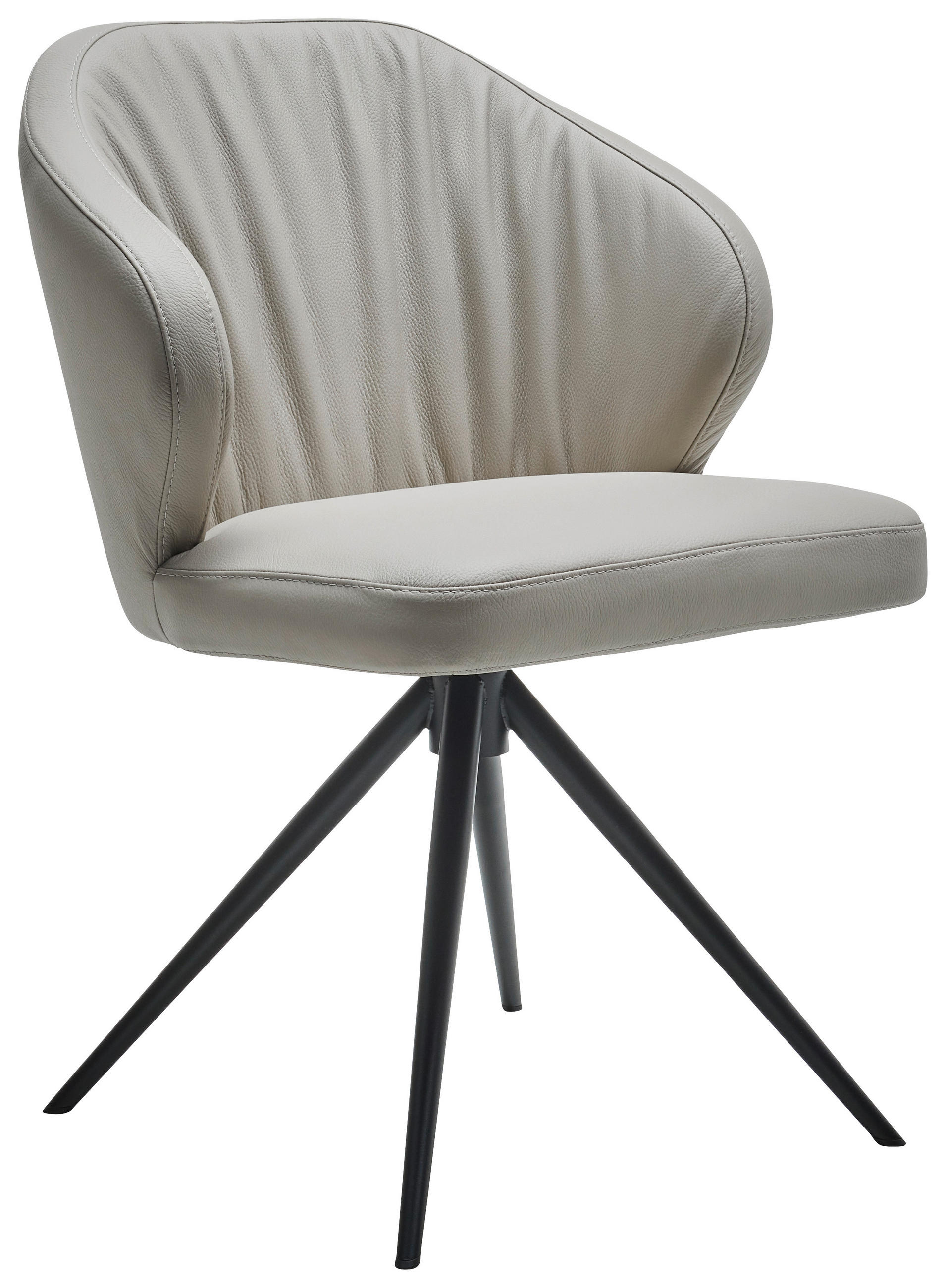 STUHL  in Echtleder pigmentiert Leder  - Schwarz/Cappuccino, Design, Leder/Metall (61/84/61cm) - Dieter Knoll