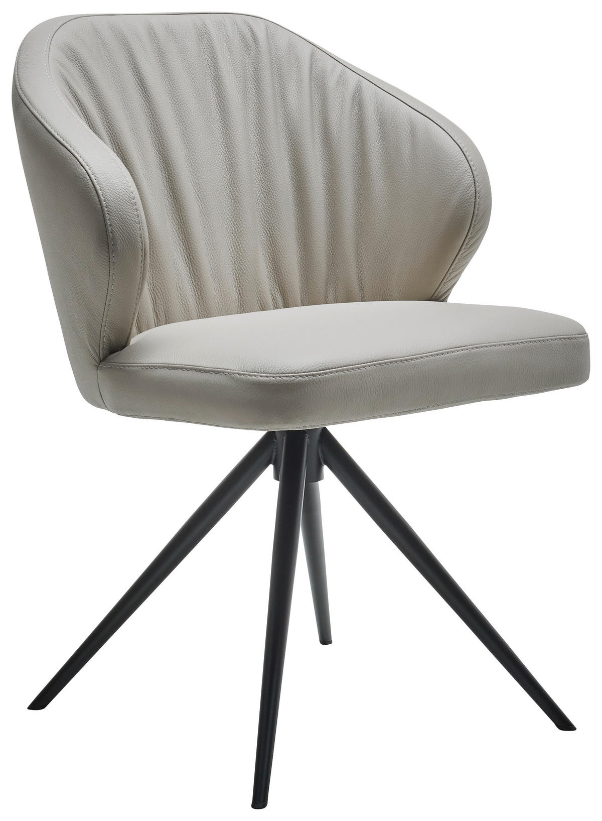 STUHL  in Echtleder pigmentiert Leder  - Schwarz/Cappuccino, Design, Leder/Metall (61/84/61cm) - Dieter Knoll