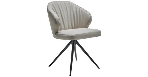 STUHL in Echtleder pigmentiert Leder - Schwarz/Cappuccino, Design, Leder/Metall (61/84/61cm) - Dieter Knoll
