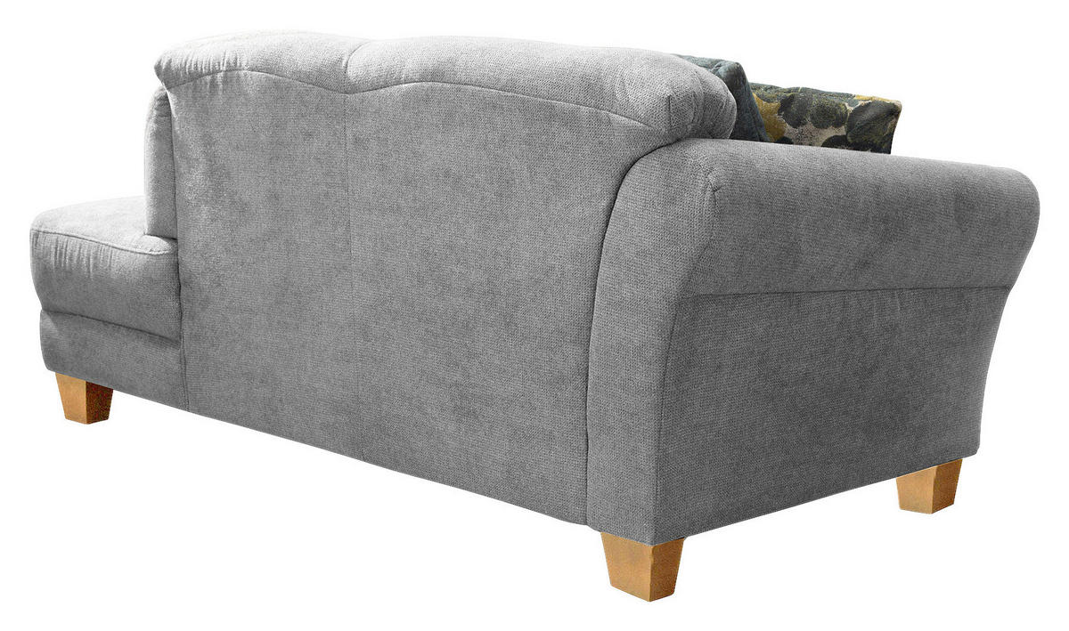 RÉCAMIERE Silberfarben Flachgewebe  - Silberfarben/Naturfarben, KONVENTIONELL, Holz/Textil (194/84/91cm) - Sit & More