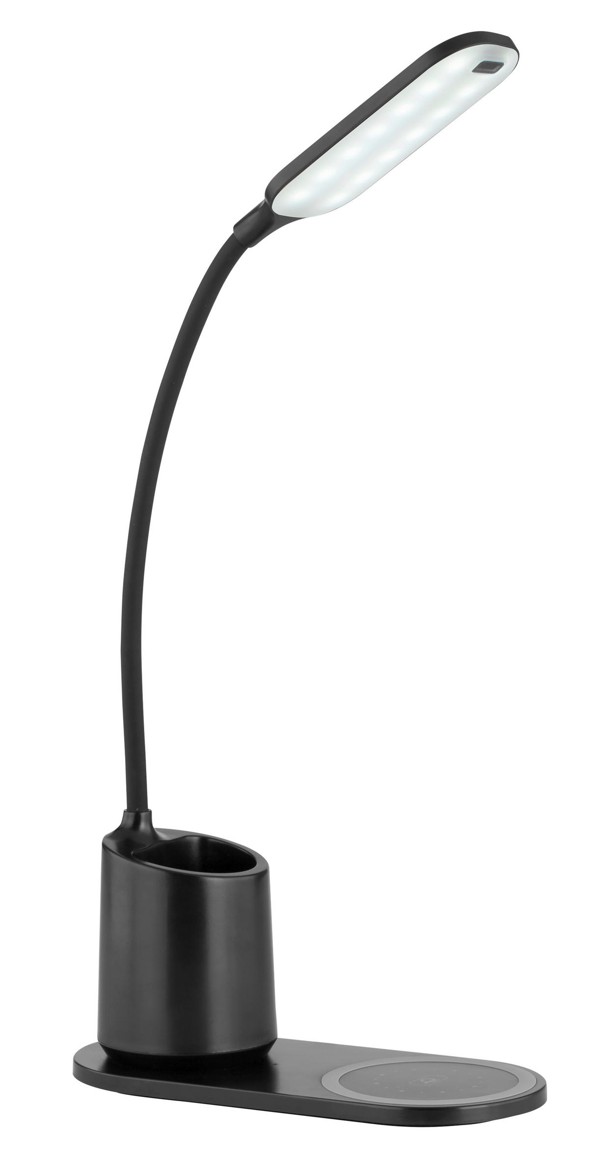 LED-SCHREIBTISCHLEUCHTE 34/8,5/45 cm   - Opal/Schwarz, Design, Kunststoff (34/8,5/45cm) - Globo