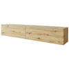LOWBOARD Vera  in 180/30/33 cm  - Eiche Artisan/Grau, Basics, Holzwerkstoff/Kunststoff (180/30/33cm) - P & B