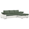 ECKSOFA  in Flachgewebe Weiß, Olivgrün  271/175 cm  - Weiß/Olivgrün, Design, Kunststoff/Textil (271/175cm) - Xora