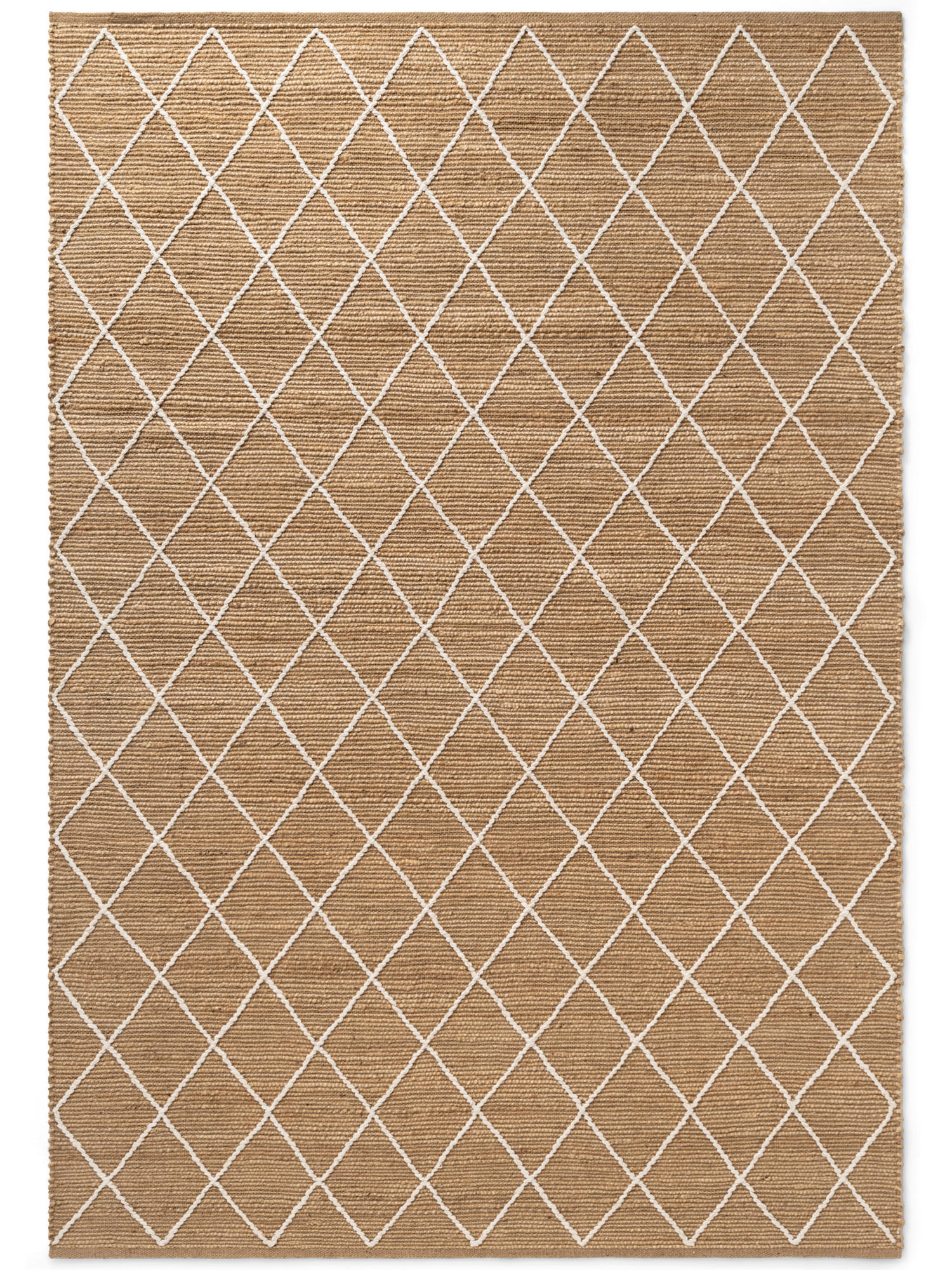 FLACHWEBETEPPICH 200/300 cm Kunu Weiß, Sandfarben rechteckig  - Sandfarben/Weiß, Basics, Textil (200/300cm) - Hanse Home