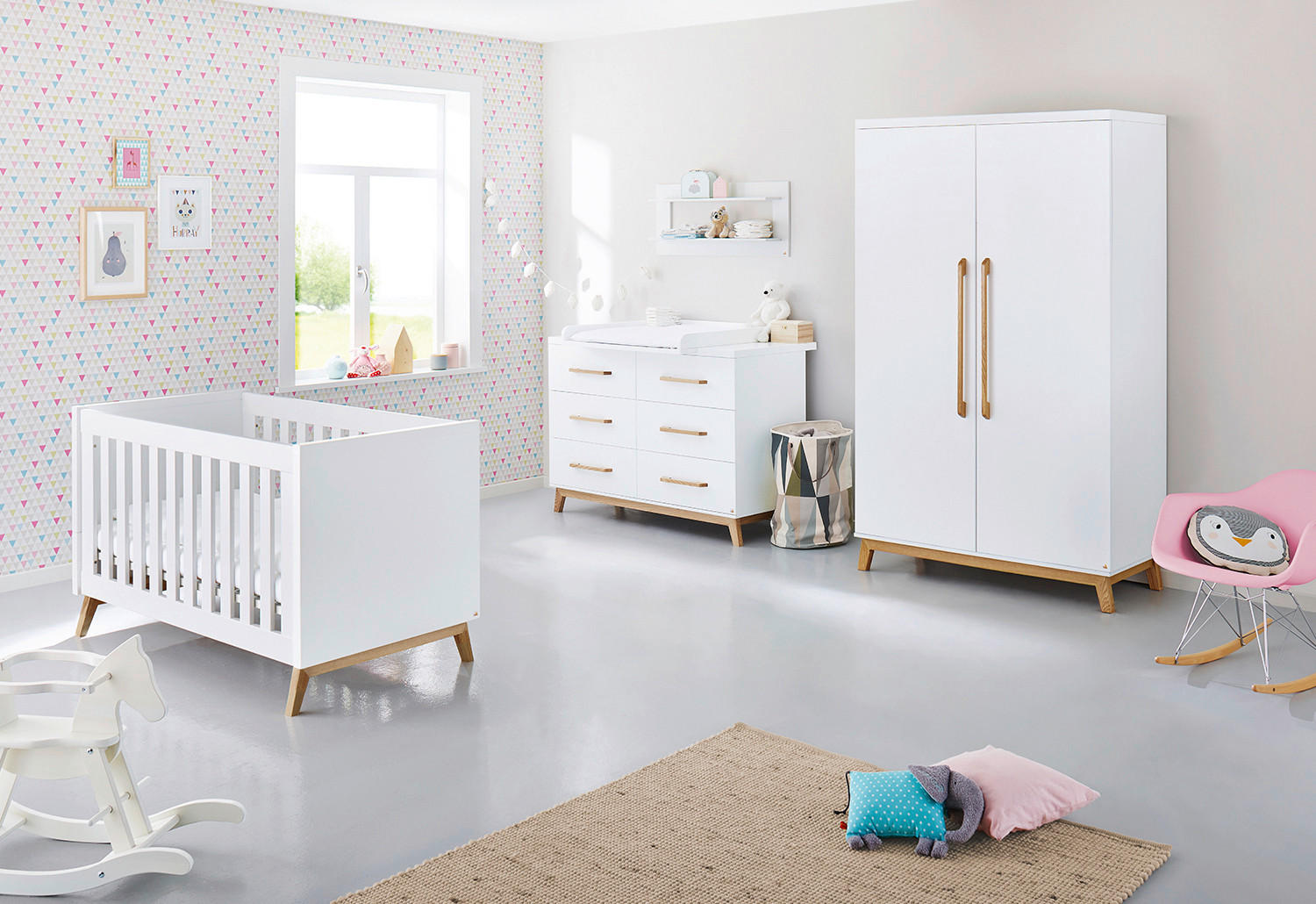 BABYZIMMER PINOLINO RIVA  - Eschefarben/Weiß, Design, Holzwerkstoff - Pinolino