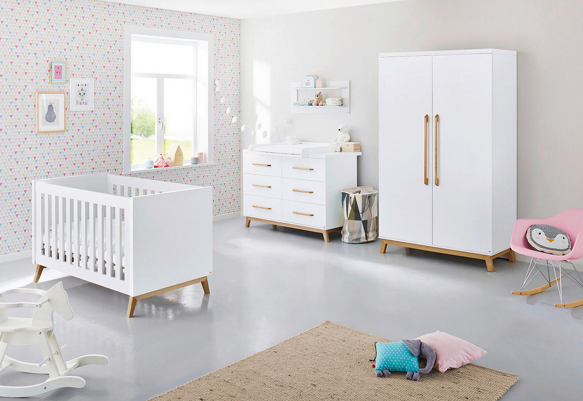 BABYZIMMER PINOLINO RIVA  - Eschefarben/Weiß, Design, Holzwerkstoff - Pinolino