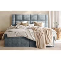 BOXBETT 160/200 cm  in Graublau  - Graublau/Schwarz, MODERN, Holz/Holzwerkstoff (160/200cm) - Boxxx
