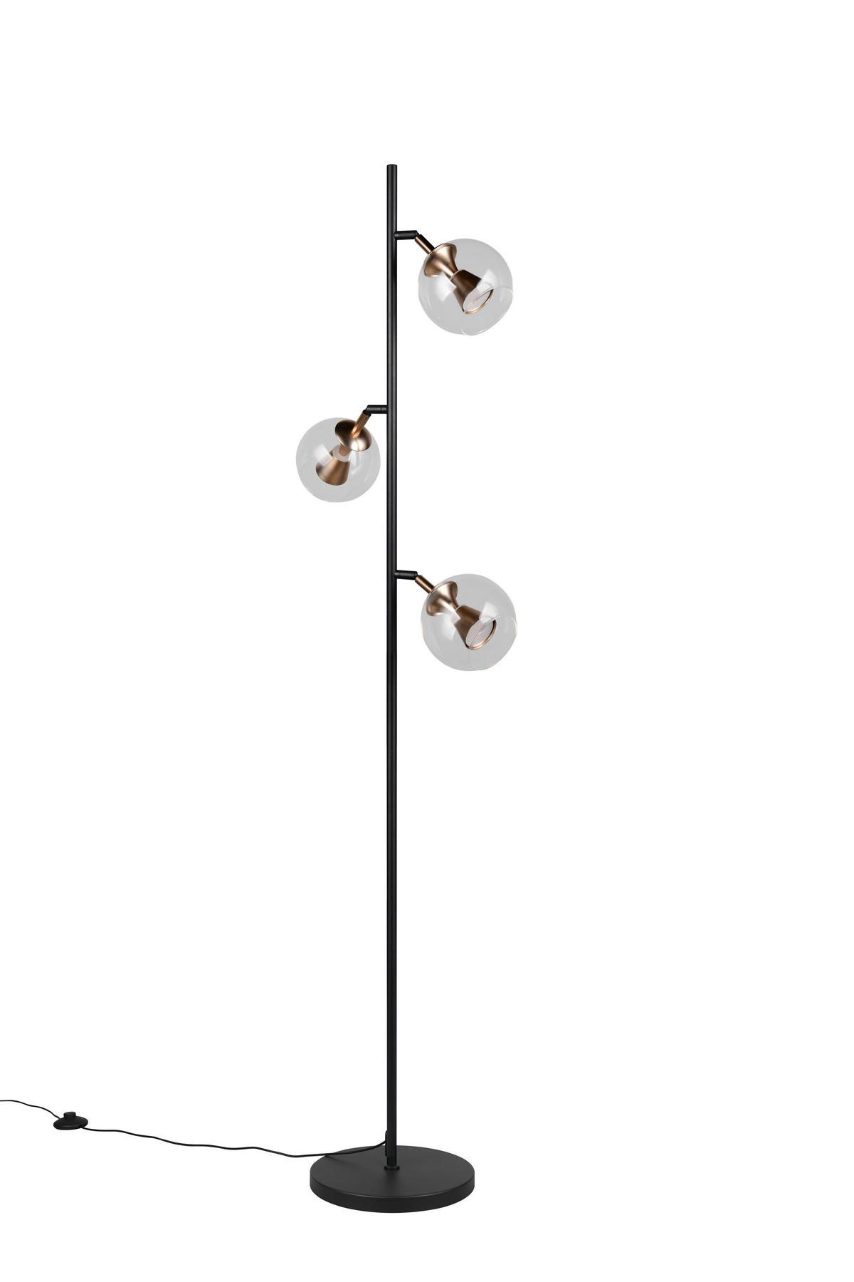 LED-STEHLEUCHTE SOLENNE 26/160/37 cm  - Transparent/Goldfarben, Design, Glas/Metall (26/160/37cm)