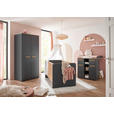 BABYKLEIDERSCHRANK  - Graphitfarben/Eiche Artisan, Basics, Holzwerkstoff/Kunststoff (135/195/60cm) - My Baby Lou