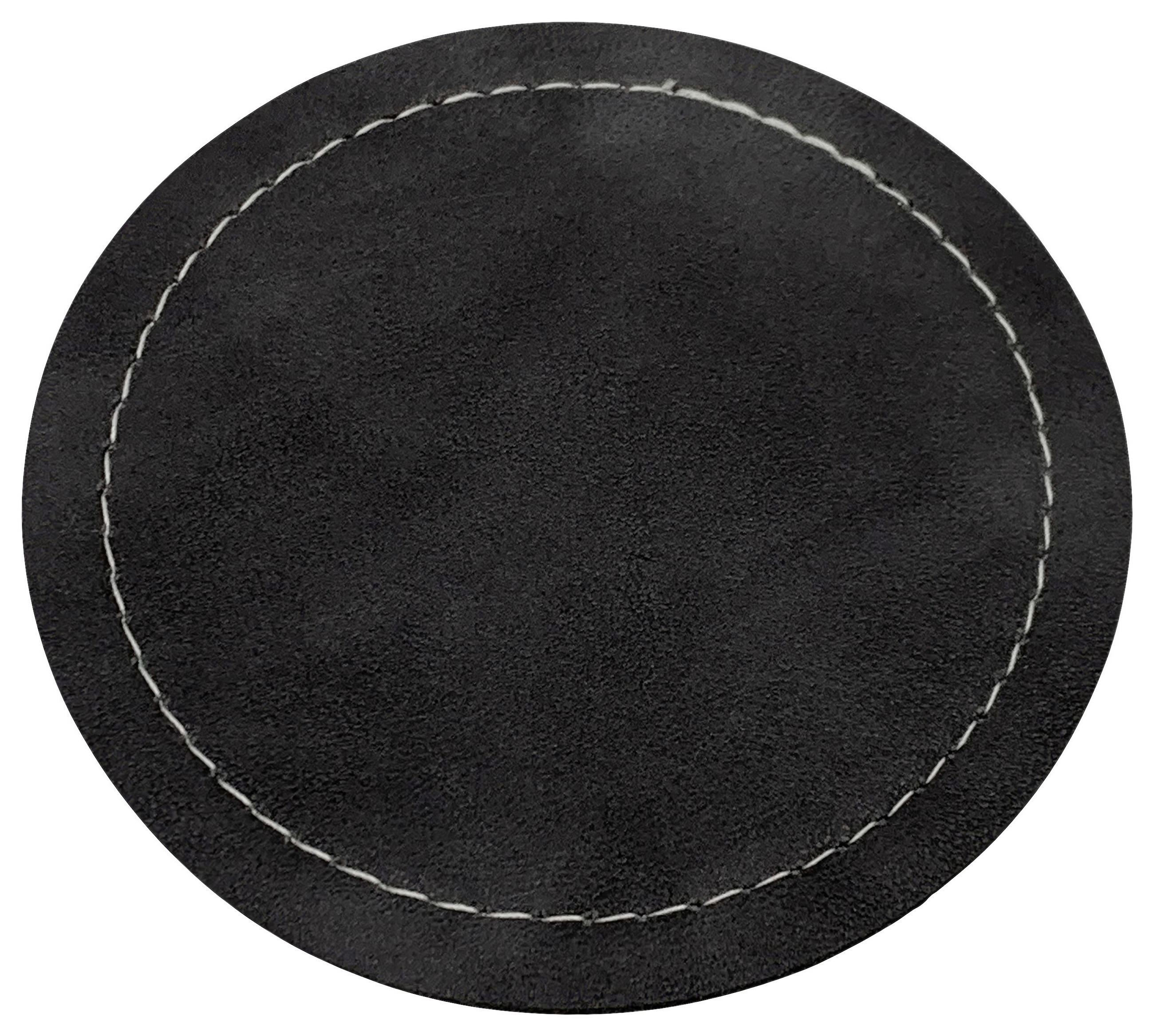 GLASUNTERSETZER 4-teilig  - Schwarz, Design, Kunststoff (10/0,3cm) - Dieter Knoll