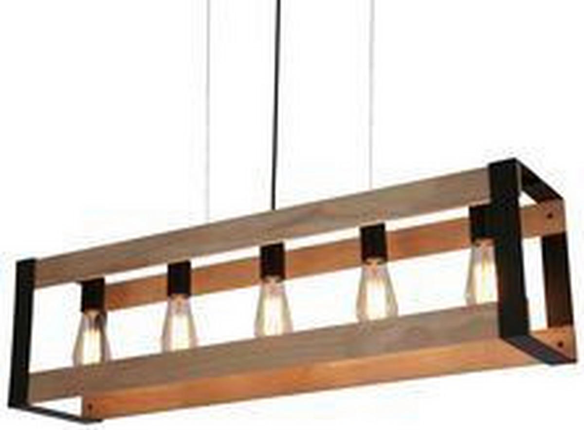 HÄNGELEUCHTE 90/20/100 cm   - Schwarz, Natur, Metall (90/20/100cm)