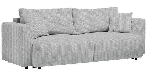 SCHLAFSOFA Cord Silberfarben Zierkissen, Rückenkissen, Bettkasten, Schlaffunktion, Rücken echt  - Silberfarben/Schwarz, Design, Kunststoff/Textil (250/92/105cm) - Carryhome