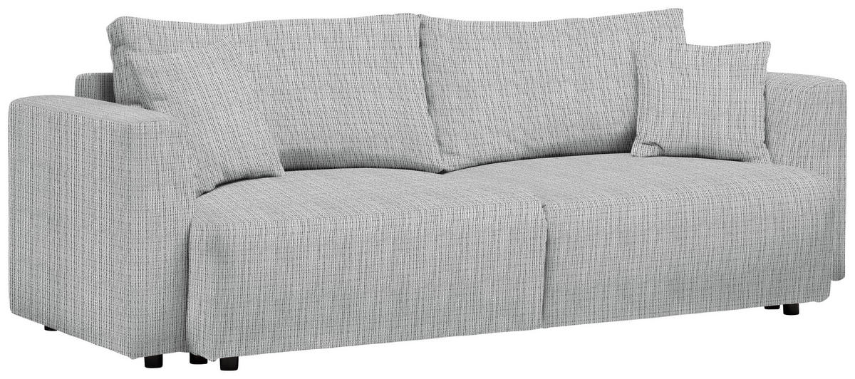 SCHLAFSOFA  mit Stoffauswahl, Schlafen auf Sitzhöhe, Rücken echt Cord Silberfarben  - Silberfarben/Schwarz, Design, Kunststoff/Textil (250/92/105cm) - Carryhome