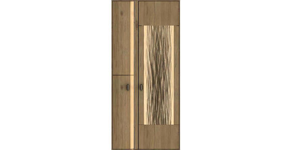 VITRINE  in Eiche Artisan - Anthrazit/Eiche Artisan, KONVENTIONELL, Glas/Holzwerkstoff (88,6/206/37,2cm) - Xora