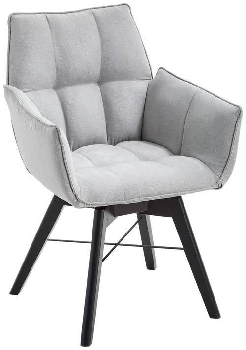 ARMLEHNSTUHL in Holz, Textil Schwarz, Hellgrau  - Hellgrau/Schwarz, Design, Holz/Textil (61/87/63cm) - Waldwelt