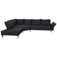 ECKSOFA in Echtleder Schwarz  - Schwarz, Design, Leder/Metall (272/340cm) - W.Schillig