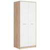 DREHTÜRENSCHRANK  in Weiß, Sonoma Eiche  - Silberfarben/Weiß, MODERN, Holzwerkstoff/Kunststoff (80/197/54,5cm) - MID.YOU
