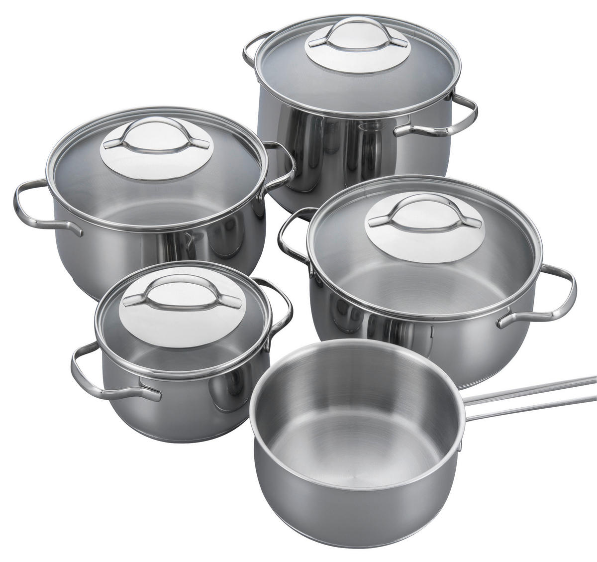 Kochtopfset TORRANO 5-teilig  - Basics, Glas/Metall - Kelomat