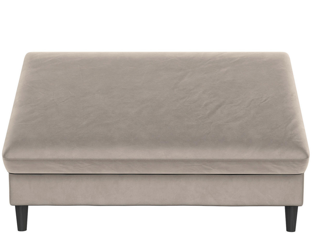 HOCKER in Textil Taupe  - Taupe/Schwarz, Basics, Kunststoff/Textil (130/43/69cm) - Livetastic