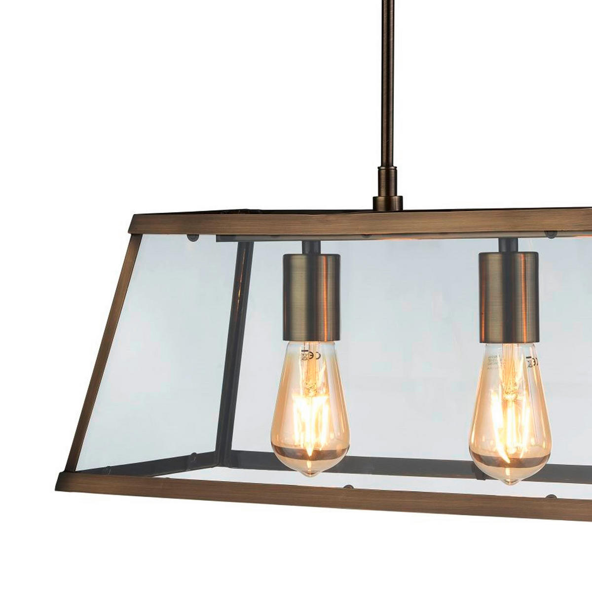 HÄNGELEUCHTE Voyager 65/100/20 cm   - Messingfarben, MODERN, Glas/Metall (65/100/20cm) - Searchlight