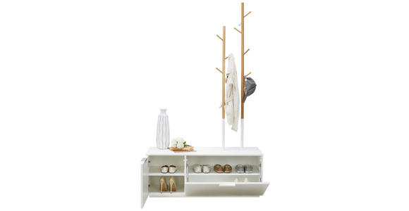 GARDEROBE - Eichefarben/Weiß, Design, Holz/Holzwerkstoff (120,4/47/40/205cm) - Hom`in