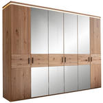 DREHTÜRENSCHRANK 296/230/62 cm 6-türig Eichefarben  - Eichefarben/Schwarz, Natur, Glas/Holz (296/230/62cm) - Linea Natura