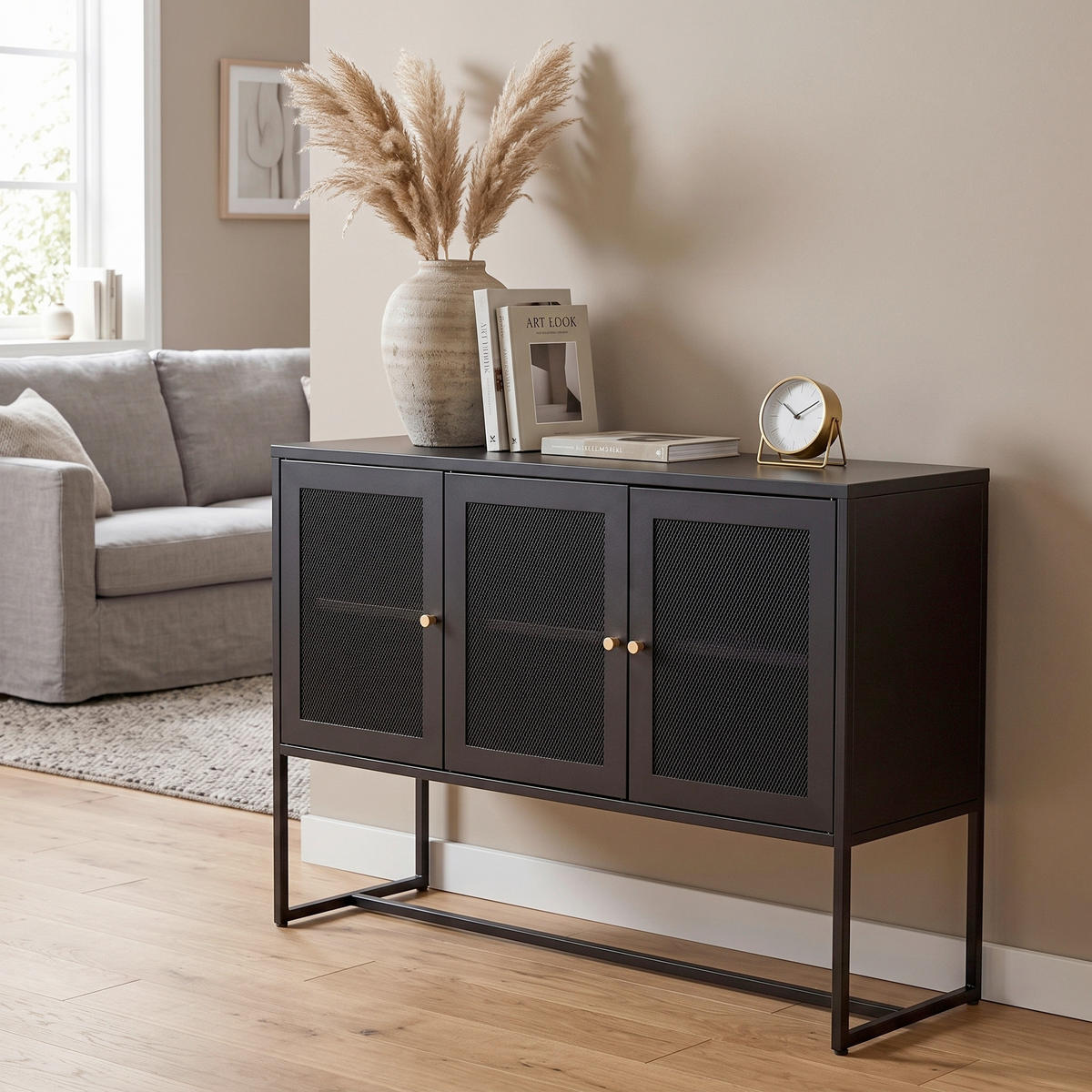 SIDEBOARD  120/80/40 cm  - Schwarz, Design, Metall (120/80/40cm) - Livetastic