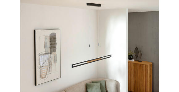 LED-HÄNGELEUCHTE 127,8 cm - Schwarz, Basics, Holz/Metall (127,8cm) - Dieter Knoll