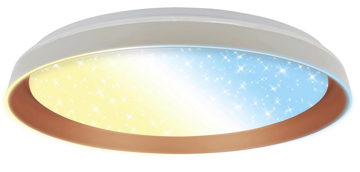 LED MENNYEZETI LÁMPA - világosszürke/cappuccino, Basics, műanyag (51/7,5cm)