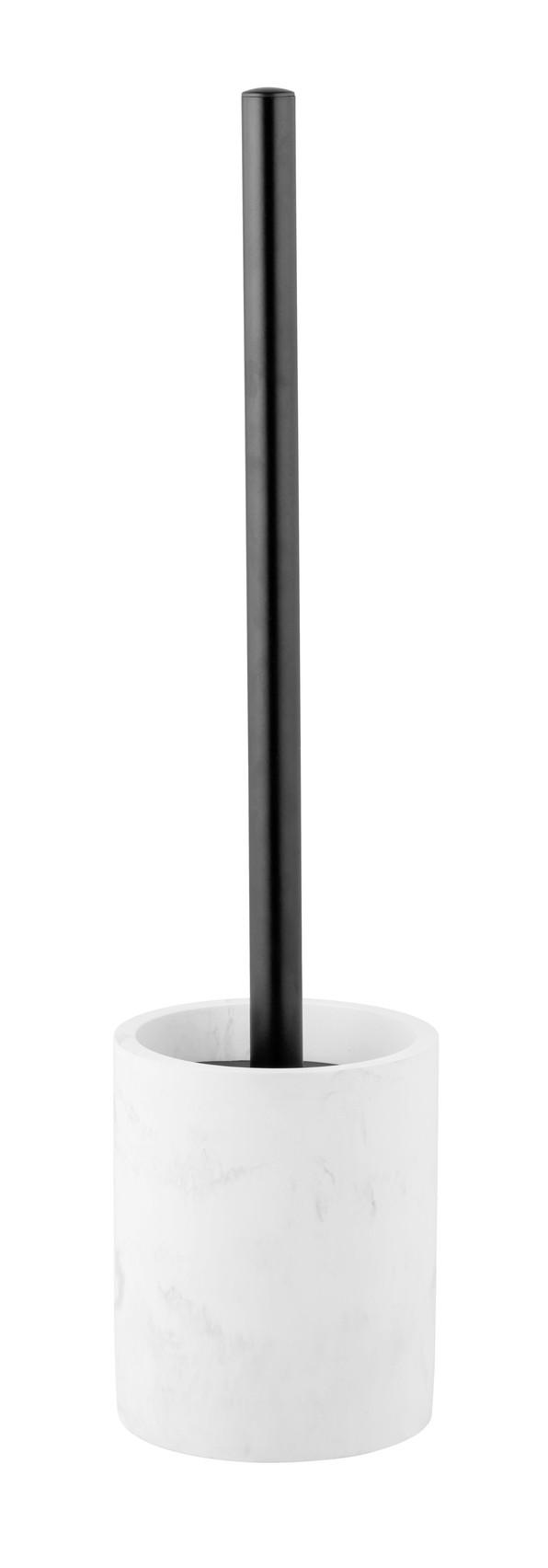 WC-BÜRSTENGARNITUR Metall  Kunststoff   - Weiss/Schwarz, Konventionell, Naturmaterialien/Kunststoff (9/40/9cm) - Schöner Wohnen