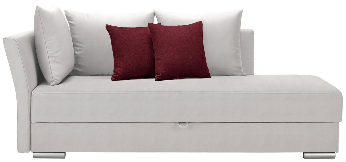 LIEGE  in Webstoff Weiß  - Chromfarben/Bordeaux, Design, Kunststoff/Textil (220/93/100cm) - Xora