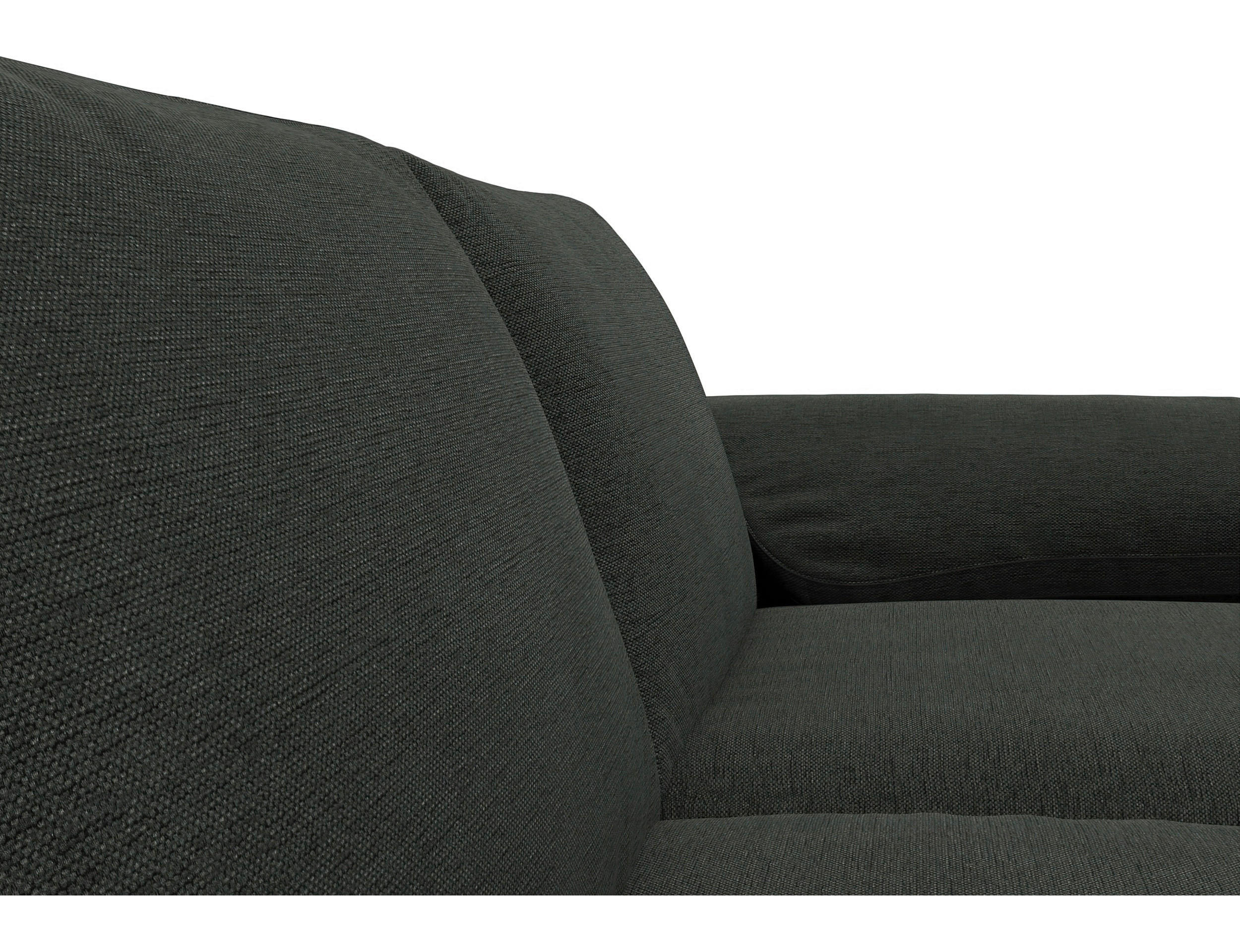 ECKSOFA Waldgrün Flachgewebe  - Waldgrün/Alufarben, Design, Textil/Metall (274/159cm) - Livetastic