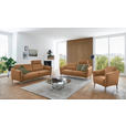 2-SITZER-SOFA  in Echtleder Haselnussfarben   - Eichefarben/Beige, Natur, Leder/Holz (207/86/87cm) - Valnatura