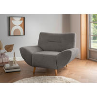 SESSEL in Bouclé Anthrazit  - Wildeiche/Anthrazit, Konventionell, Holz/Textil (111/81/90cm) - MID.YOU
