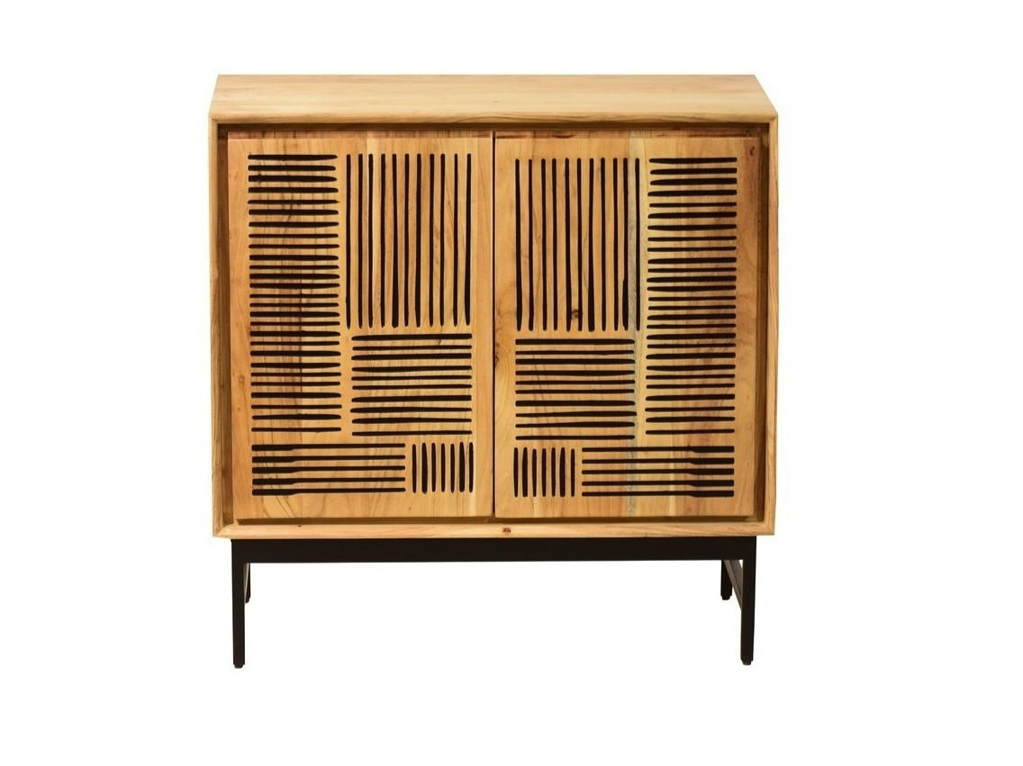 KOMMODE  in 85/85/40 cm  - Schwarz/Akaziefarben, KONVENTIONELL, Holz/Metall (85/85/40cm) - Livetastic