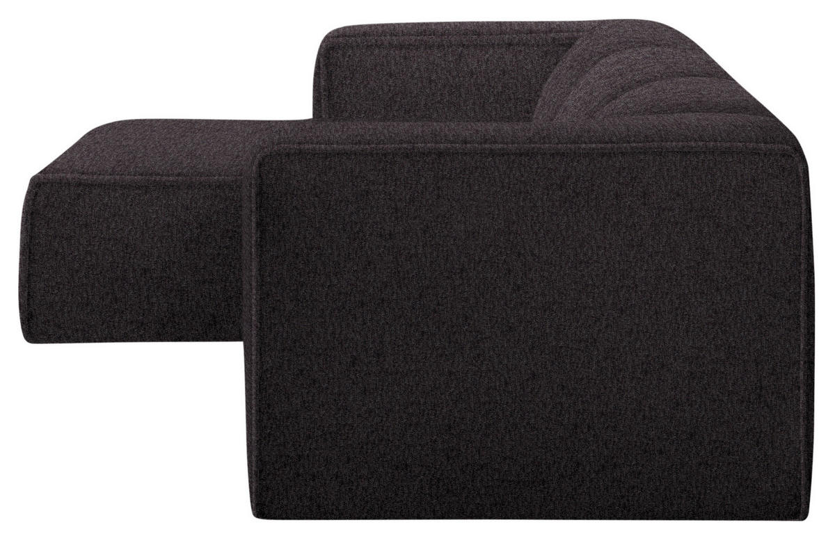 ECKSOFA in Webstoff Braun  - Schwarz/Braun, Design, Kunststoff/Textil (163/332cm) - Stylife