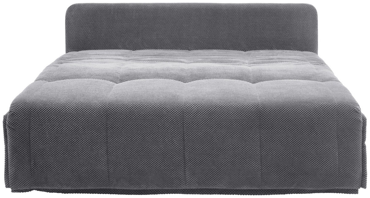 SCHLAFSOFA  mit Liegefunktion Velours Grau  - Schwarz/Grau, Design, Kunststoff/Textil (148/88/110cm) - Livetastic