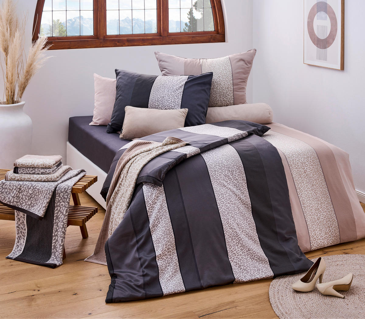 POVLEČENÍ, satén, antracitová, 140/200 cm - antracitová, textil (140/200cm) - Dieter Knoll