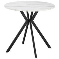 ESSTISCH 80/80/76 cm Nachbildung  Metall, Holzwerkstoff rund Schwarz, Weiß  - Schwarz/Weiß, Design, Holzwerkstoff/Metall (80/80/76cm) - Milino
