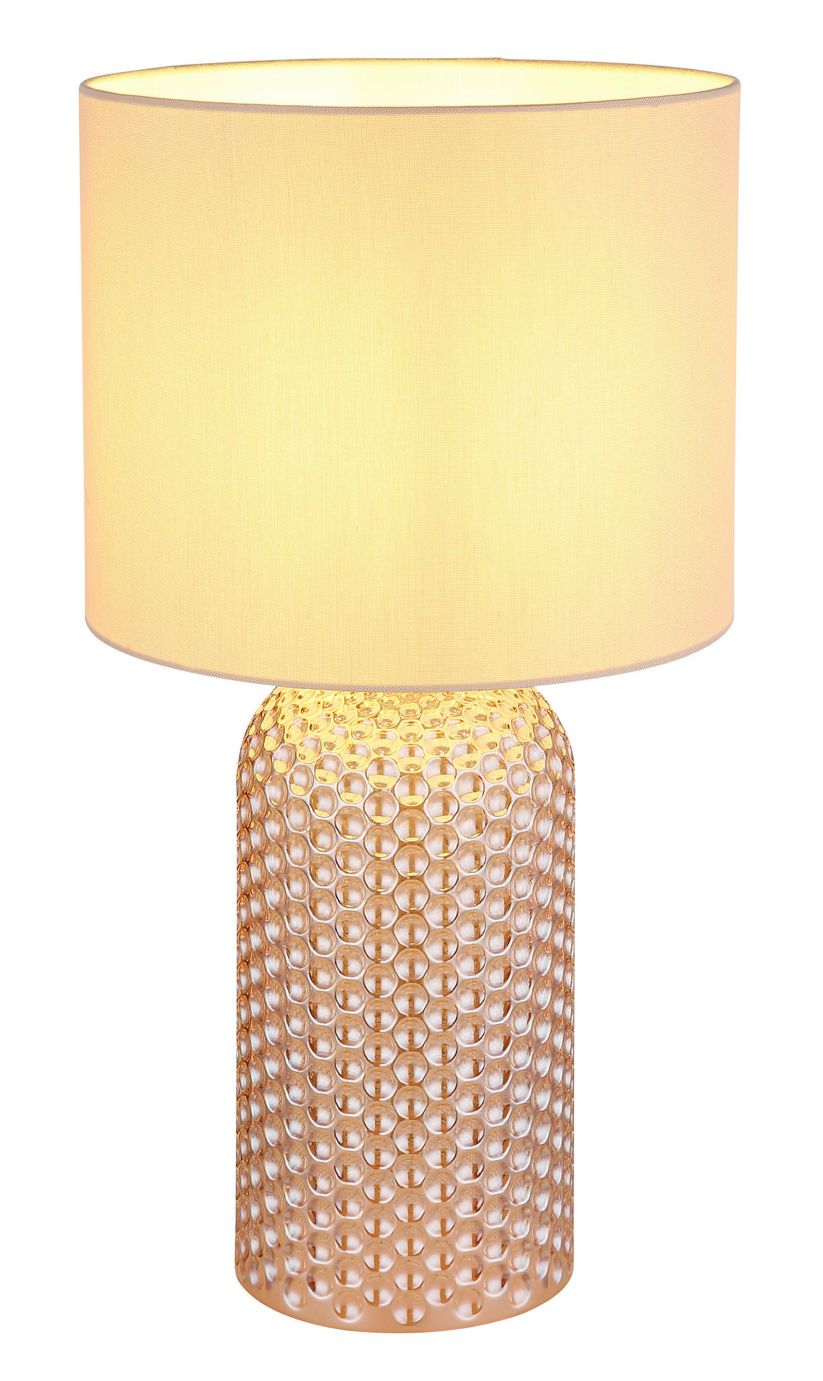 BORDSLAMPA SOFIA 26,5/50 cm   - vit/champagne, Basics, glas/textil (26,5/50cm)