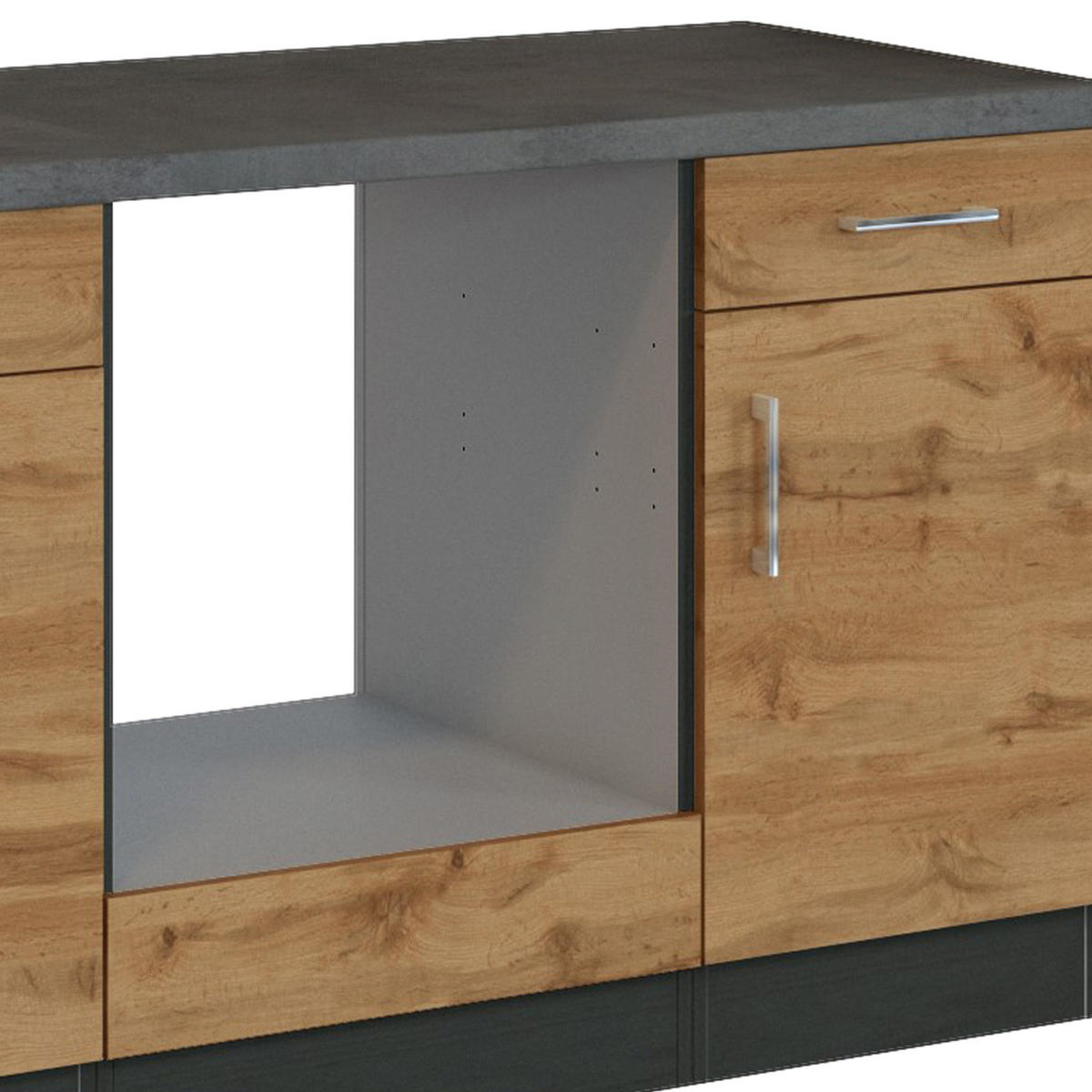 KÜCHENLEERBLOCK   in Eichefarben  - Eichefarben/Anthrazit, MODERN, Holzwerkstoff (270/200/60cm) - Held