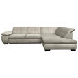 ECKSOFA in Flachgewebe Ecru  313/242 cm  - Ecru/Schwarz, Design, Textil/Metall (313/242cm) - Xora
