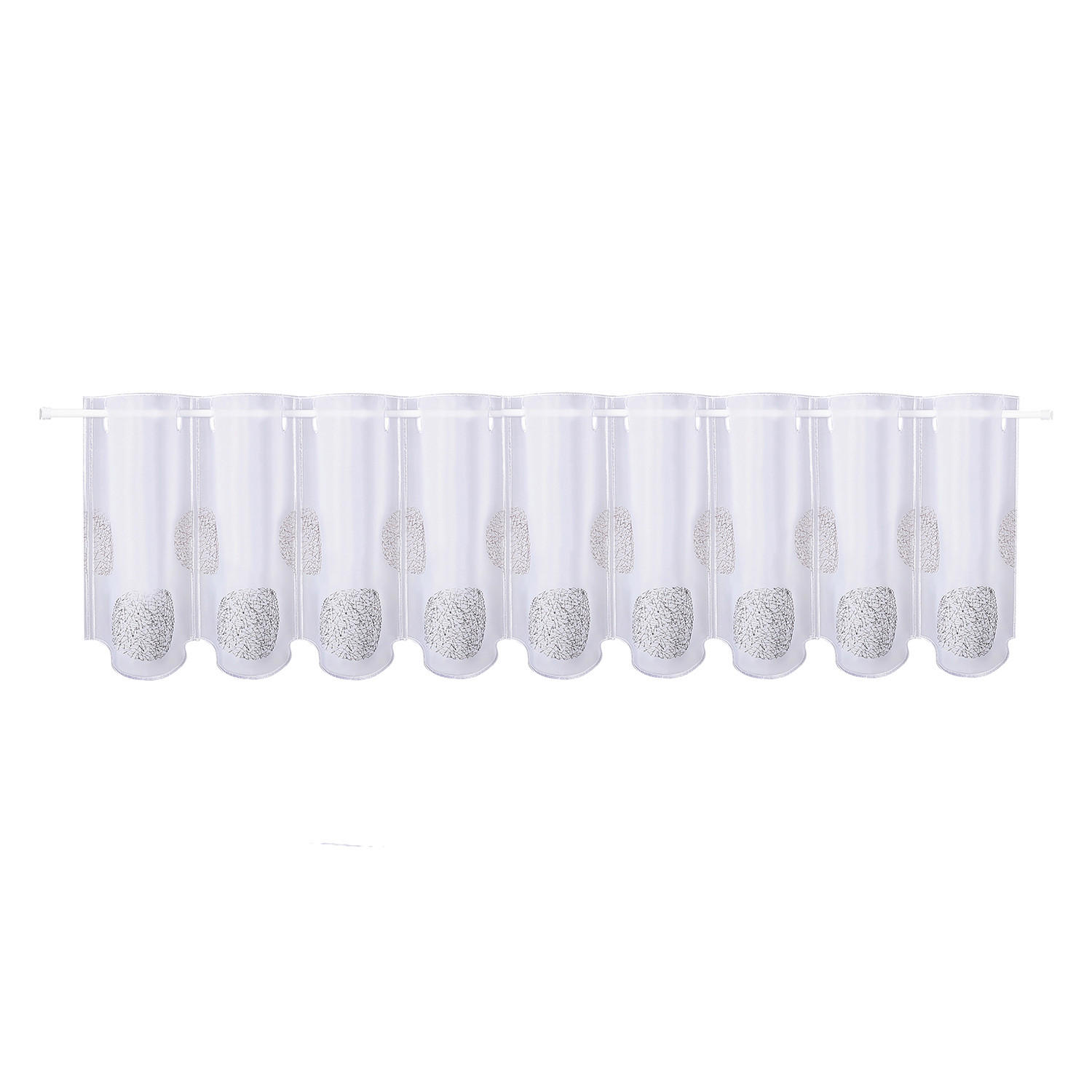 KURZGARDINE   96/30 cm   - Anthrazit/Weiß, KONVENTIONELL, Textil (96/30cm)