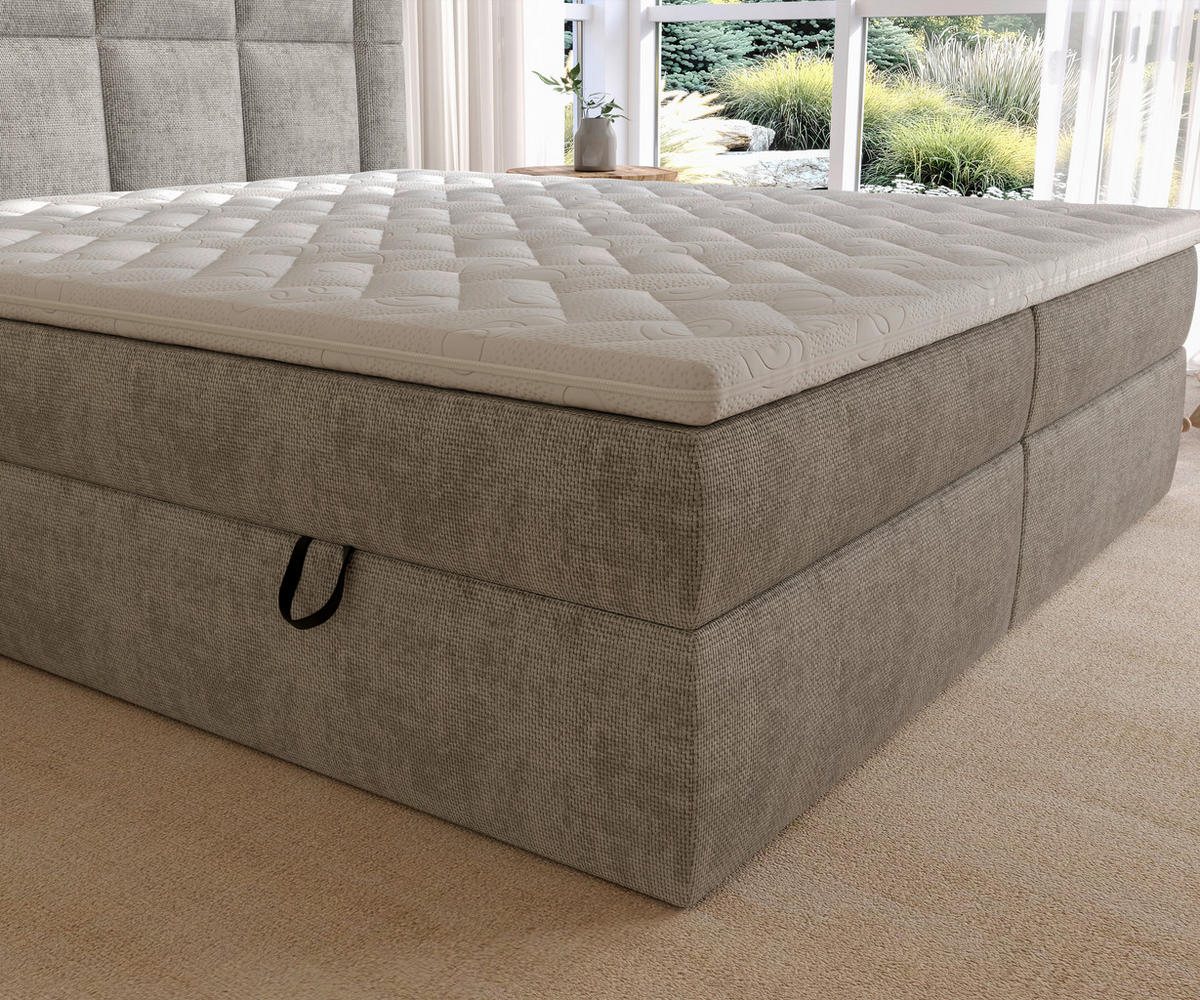 BOXBETT 180/200 cm  in Taupe  - Taupe/Schwarz, MODERN, Holz/Holzwerkstoff (180/200cm) - Boxxx