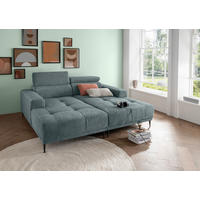 ECKSOFA in Chenille Mintgrau  - Mintgrau/Schwarz, Konventionell, Textil/Metall (200/188cm) - Livetastic