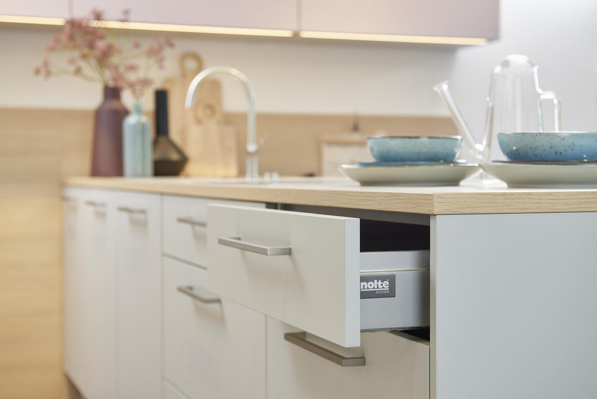EINBAUKÜCHE MANHATTAN UNI  - Eichefarben/Rosa, Design, Holzwerkstoff - Nolte Küchen