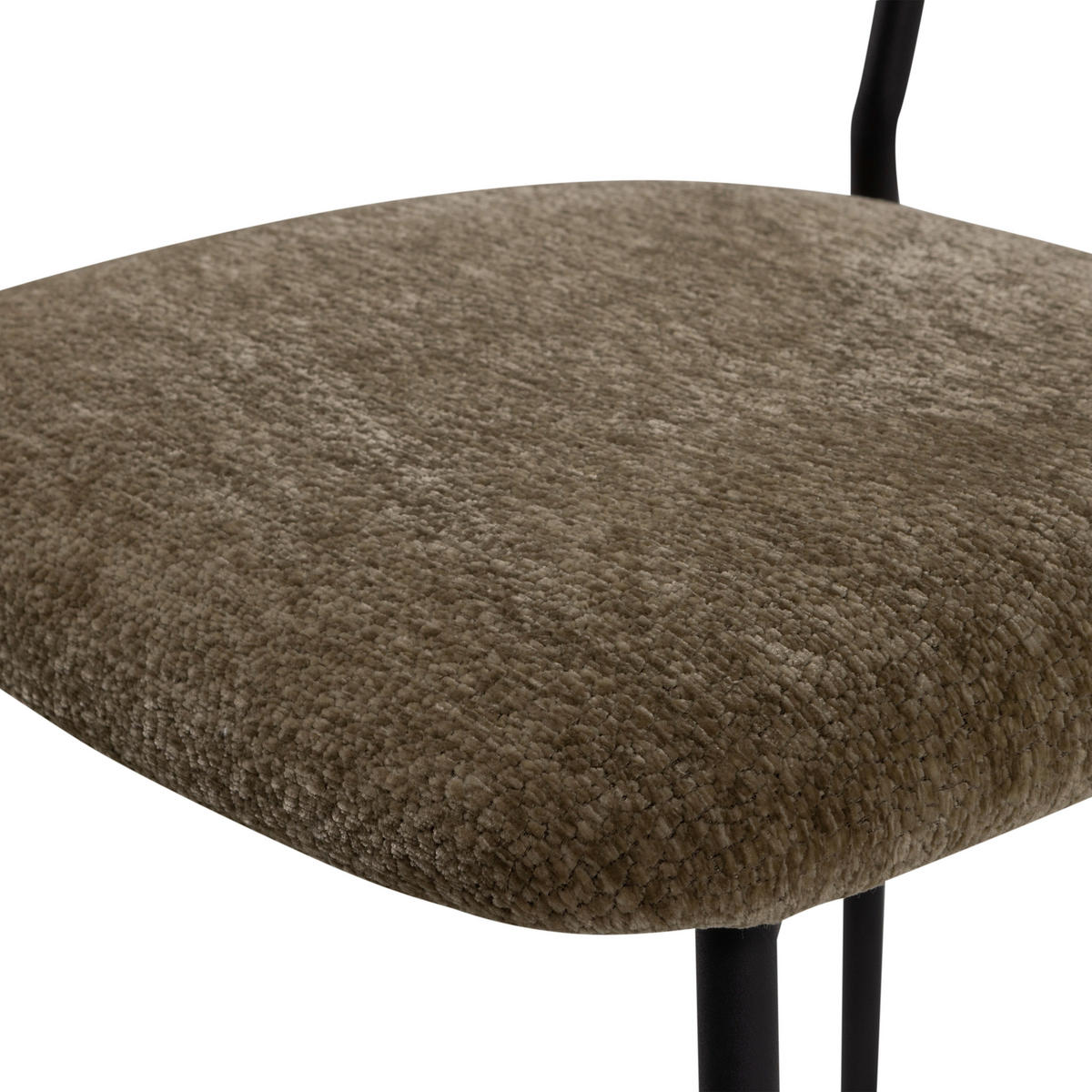 STUHL-SET 2 Stück  in Eisen Chenille  - Schwarz/Braun, MODERN, Textil/Metall (47/79/53cm) - Livetastic