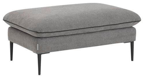 HOCKER in Textil Grau  - Chromfarben/Schwarz, Design, Textil/Metall (106/71/47cm) - Chilliano