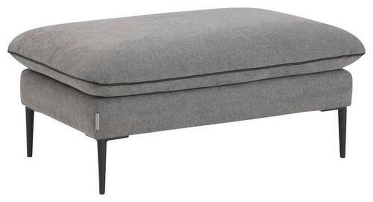 HOCKER in Textil Grau  - Chromfarben/Schwarz, Design, Textil/Metall (106/71/47cm) - Chilliano
